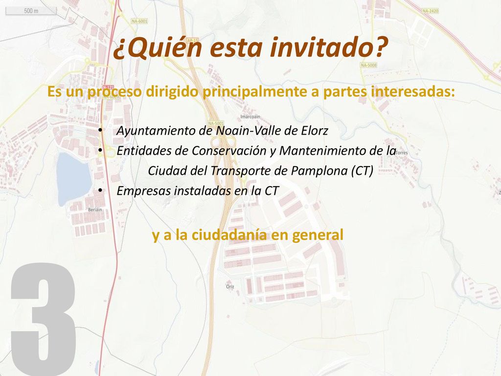¿Quién esta invitado Es un proceso dirigido principalmente a partes interesadas: Ayuntamiento de Noain-Valle de Elorz.