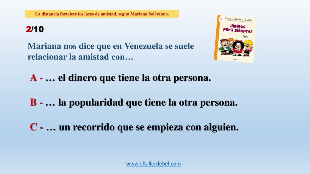 La distancia fortalece los lazos de amistad, según Mariana Solórzano.