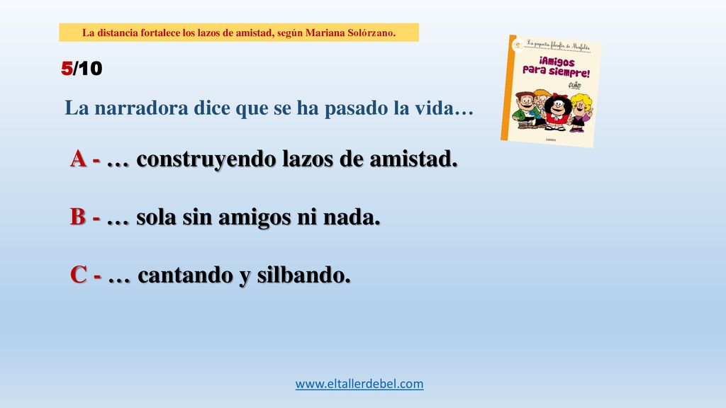 La distancia fortalece los lazos de amistad, según Mariana Solórzano.