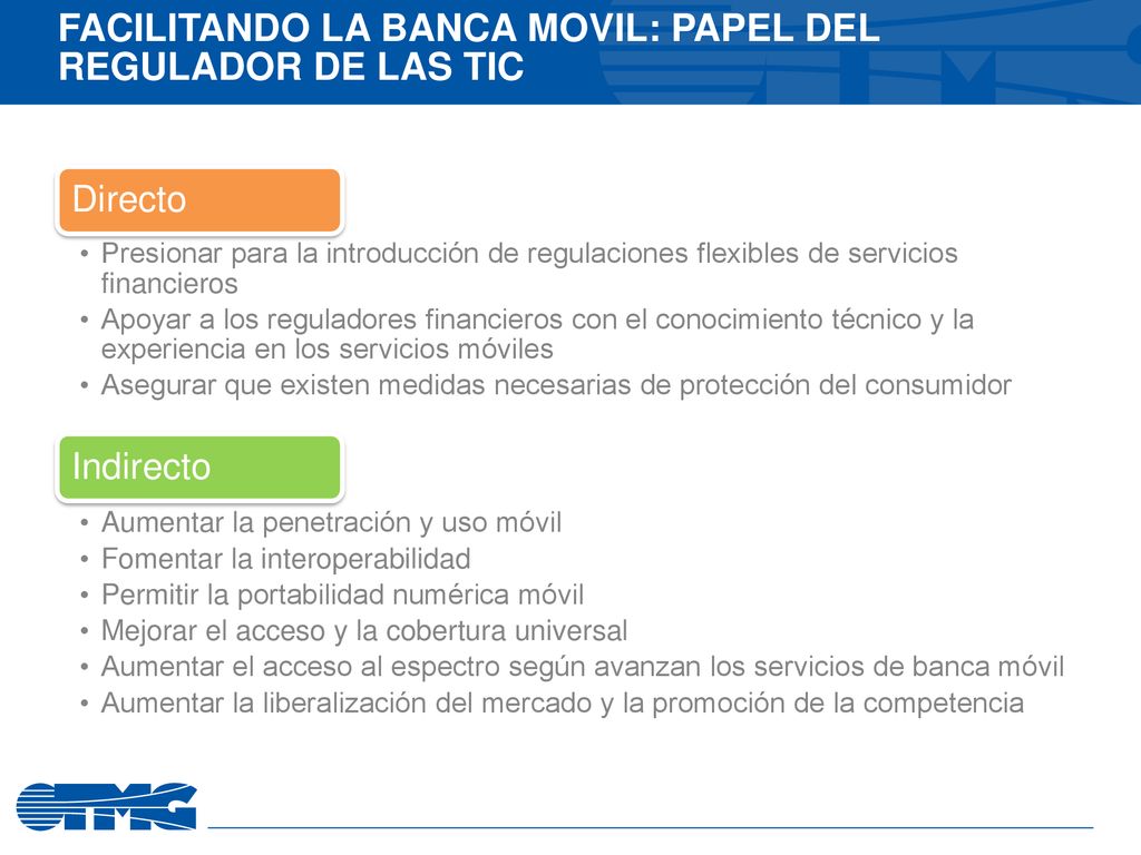Facilitando la banca movil: Papel del regulador de las TIC