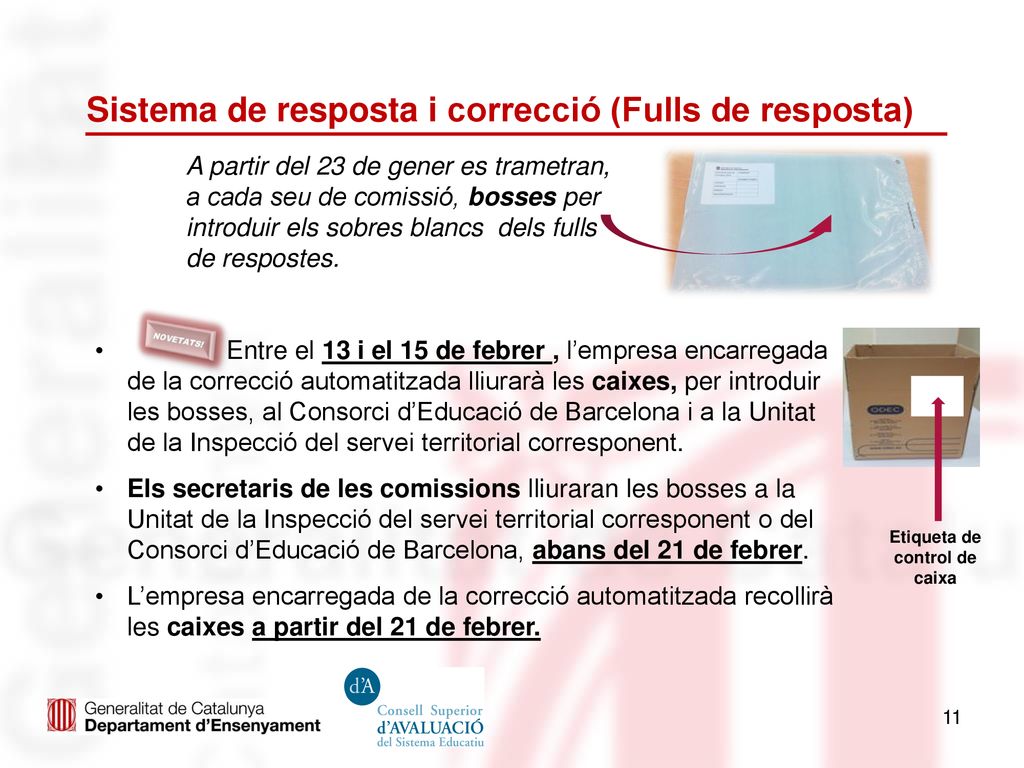 Sistema de resposta i correcció (Fulls de resposta)