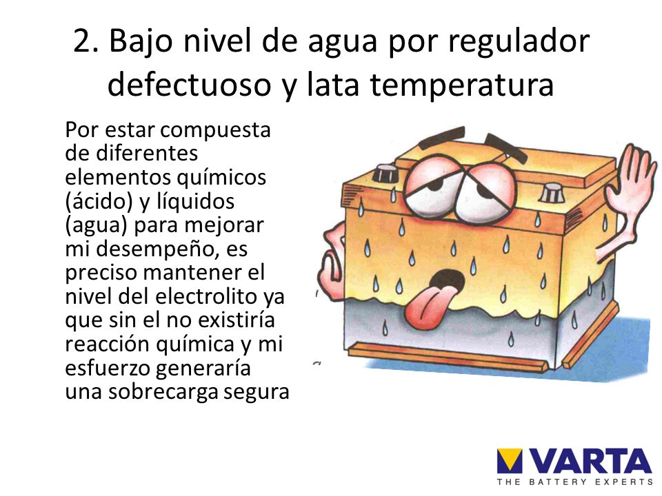 2. Bajo nivel de agua por regulador defectuoso y lata temperatura