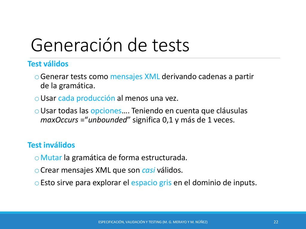 Especificación, Validación y Testing (M. G. Merayo y M. Núñez)