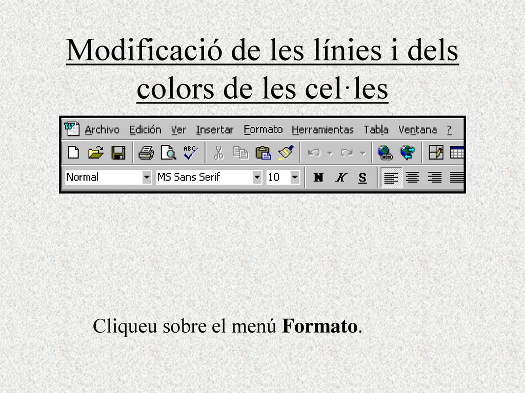 Modificació de les línies i dels colors de les cel·les
