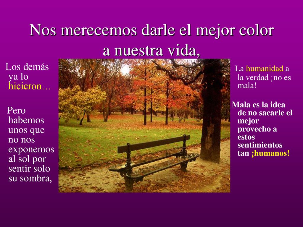 Nos merecemos darle el mejor color a nuestra vida,