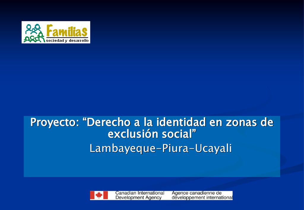 Proyecto: Derecho a la identidad en zonas de exclusión social