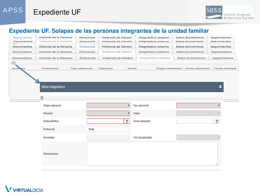 Expediente UF Expediente UF. Solapas de las personas integrantes de la unidad familiar 18