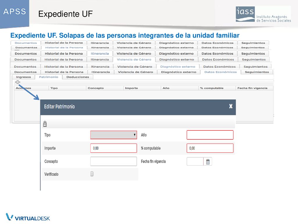 Expediente UF Expediente UF. Solapas de las personas integrantes de la unidad familiar 21