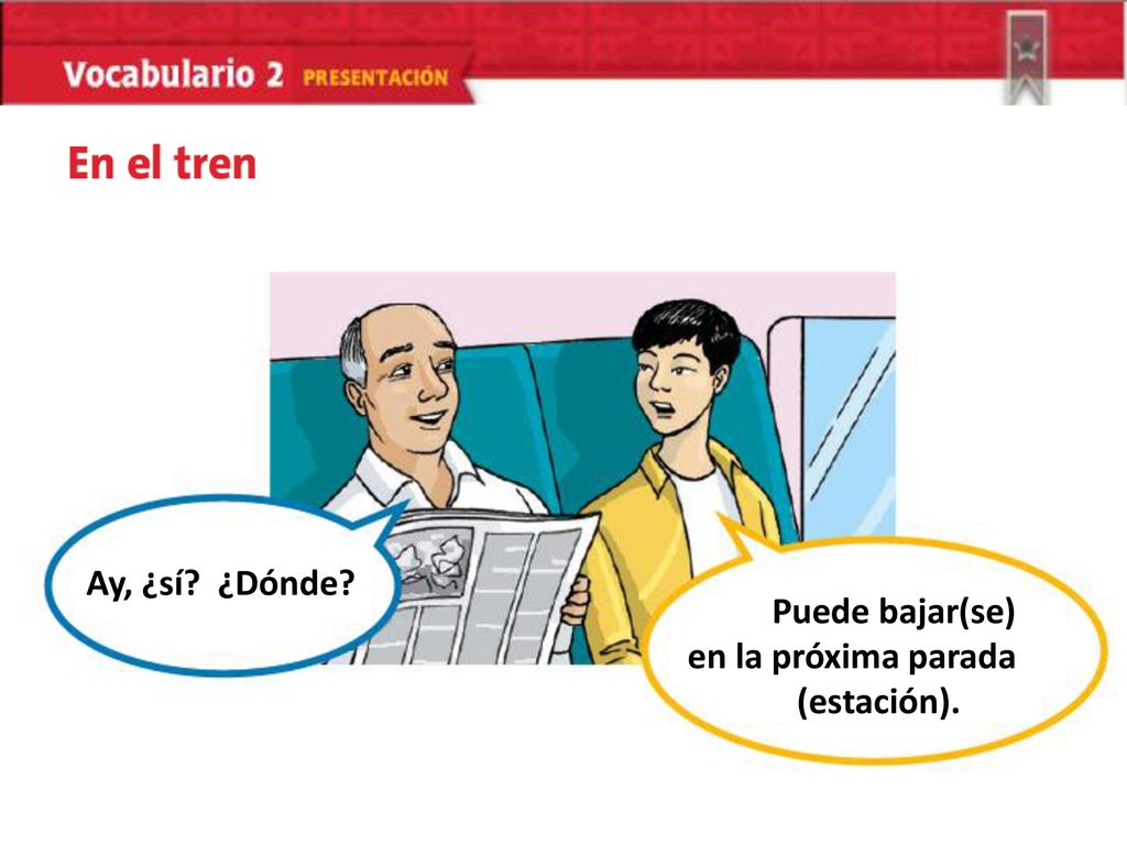 Ay, ¿sí ¿Dónde Puede bajar(se) en la próxima parada (estación).
