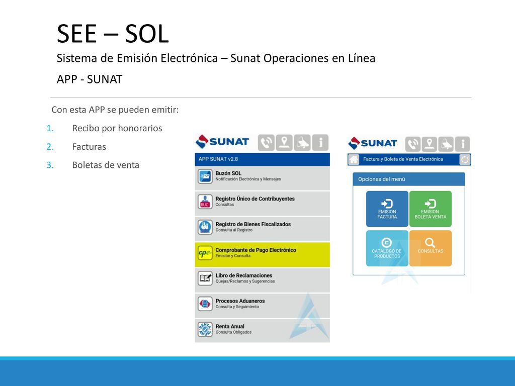 SEE – SOL Sistema de Emisión Electrónica – Sunat Operaciones en Línea