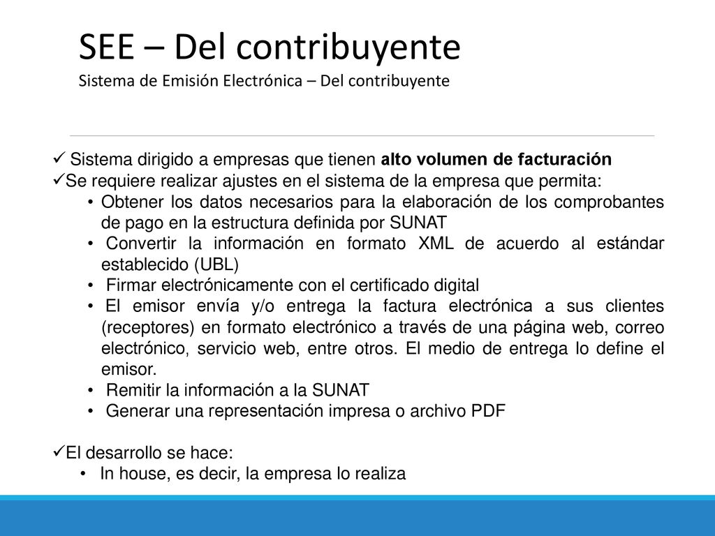 SEE – Del contribuyente Sistema de Emisión Electrónica – Del contribuyente