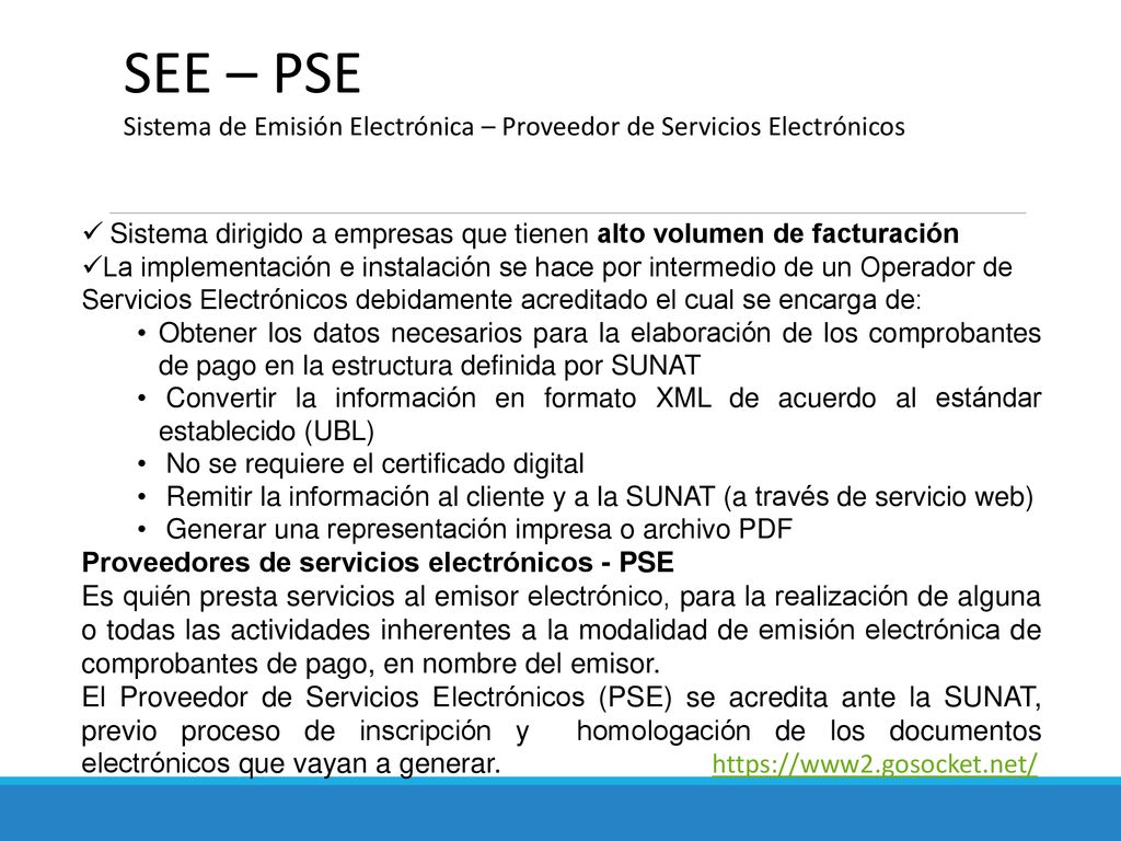 SEE – PSE Sistema de Emisión Electrónica – Proveedor de Servicios Electrónicos
