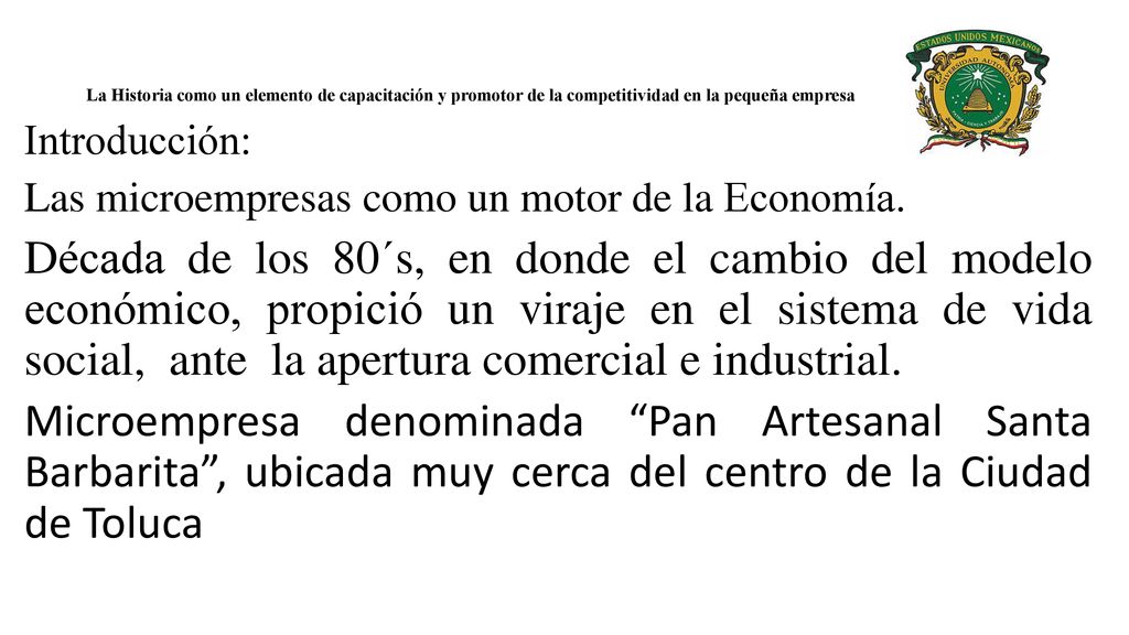 La Historia como un elemento de capacitación y promotor de la competitividad en la pequeña empresa