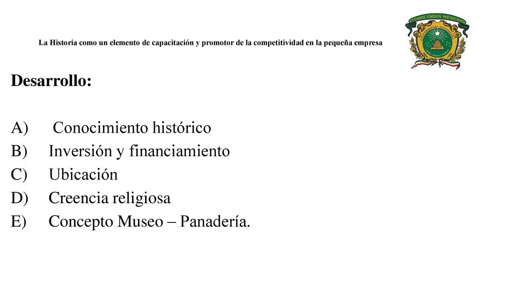 La Historia como un elemento de capacitación y promotor de la competitividad en la pequeña empresa