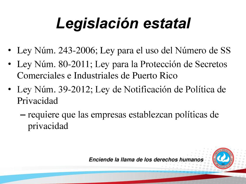 Legislación estatal Ley Núm ; Ley para el uso del Número de SS.