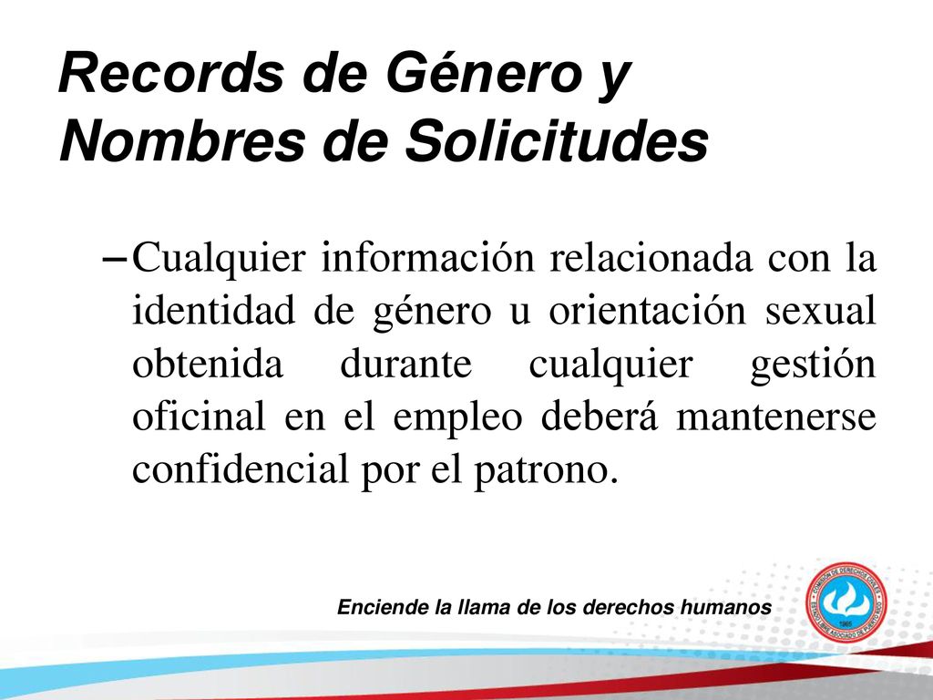 Records de Género y Nombres de Solicitudes