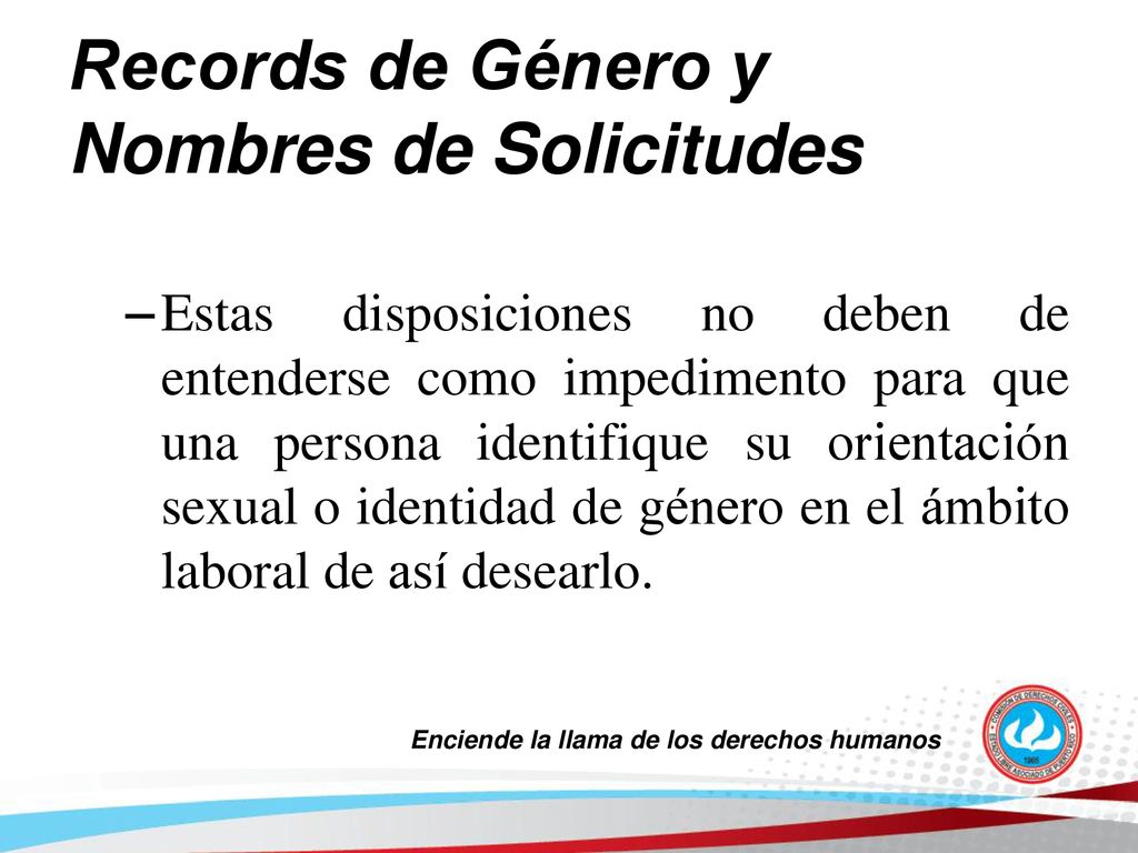 Records de Género y Nombres de Solicitudes