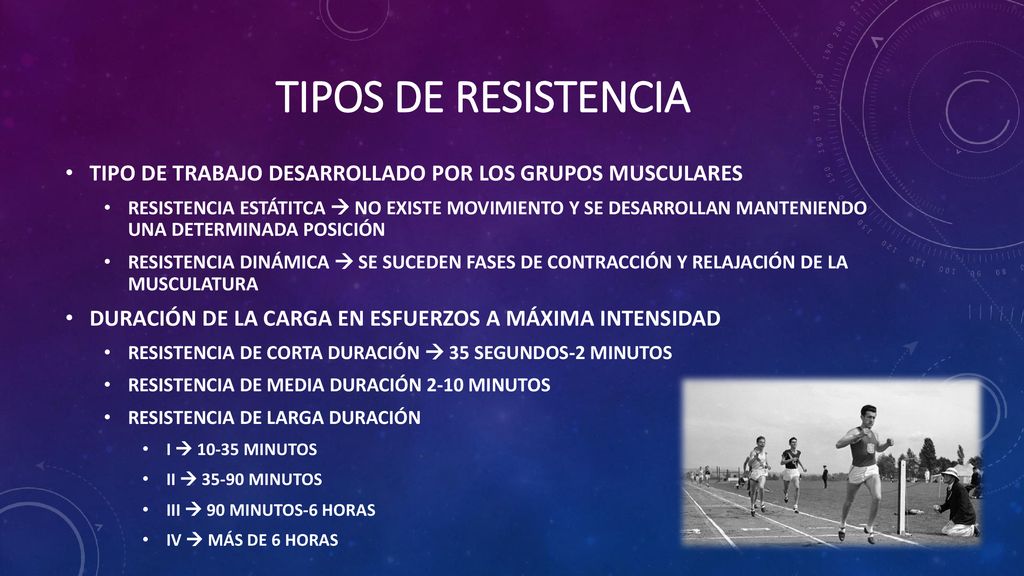 TIPOS DE RESISTENCIA TIPO DE TRABAJO DESARROLLADO POR LOS GRUPOS MUSCULARES.