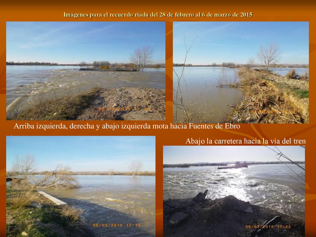 Arriba izquierda, derecha y abajo izquierda mota hacia Fuentes de Ebro