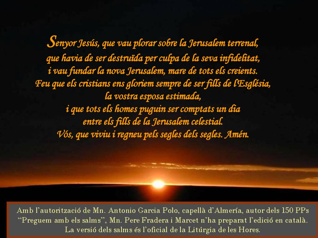 Senyor Jesús, que vau plorar sobre la Jerusalem terrenal,