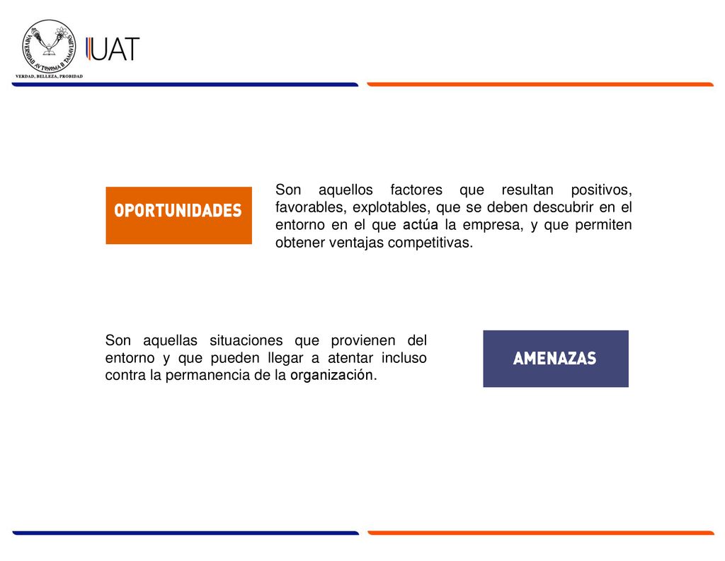 Son aquellos factores que resultan positivos, favorables, explotables, que se deben descubrir en el entorno en el que actúa la empresa, y que permiten obtener ventajas competitivas.
