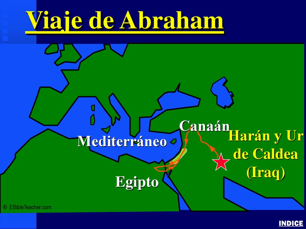 Viaje de Abraham Canaán Harán y Ur de Caldea Mediterráneo (Iraq)