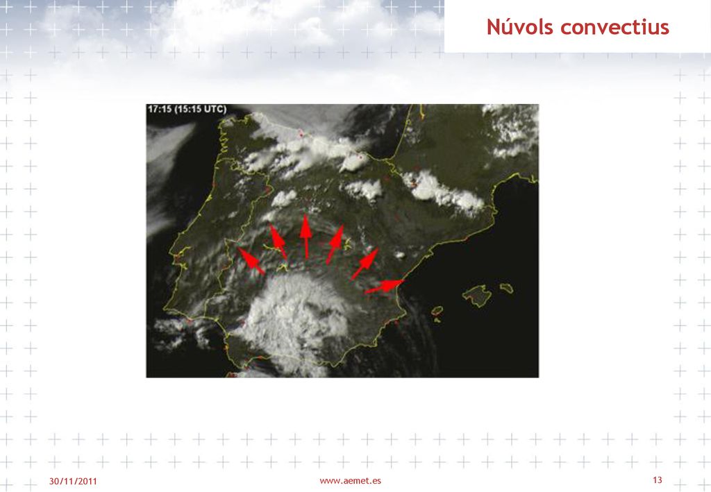 Núvols convectius Exemple amb convecció a la cara sud dels pirineus
