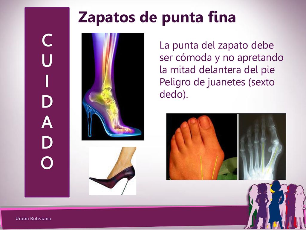 C U I D A O Zapatos de punta fina