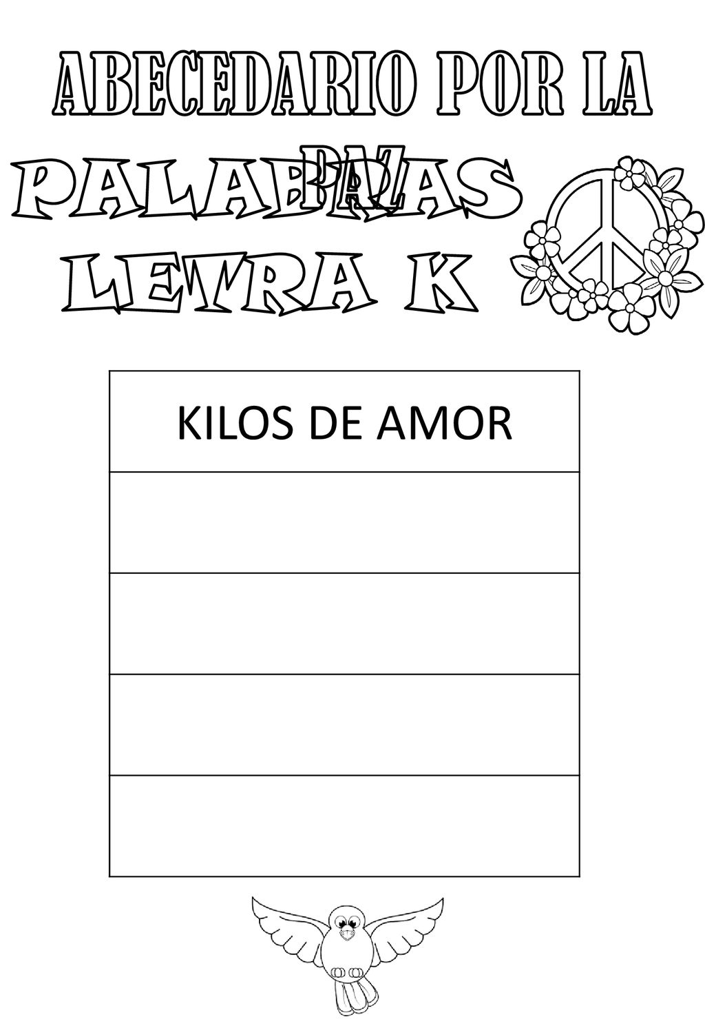 ABECEDARIO POR LA PAZ PALABRAS LETRA K KILOS DE AMOR