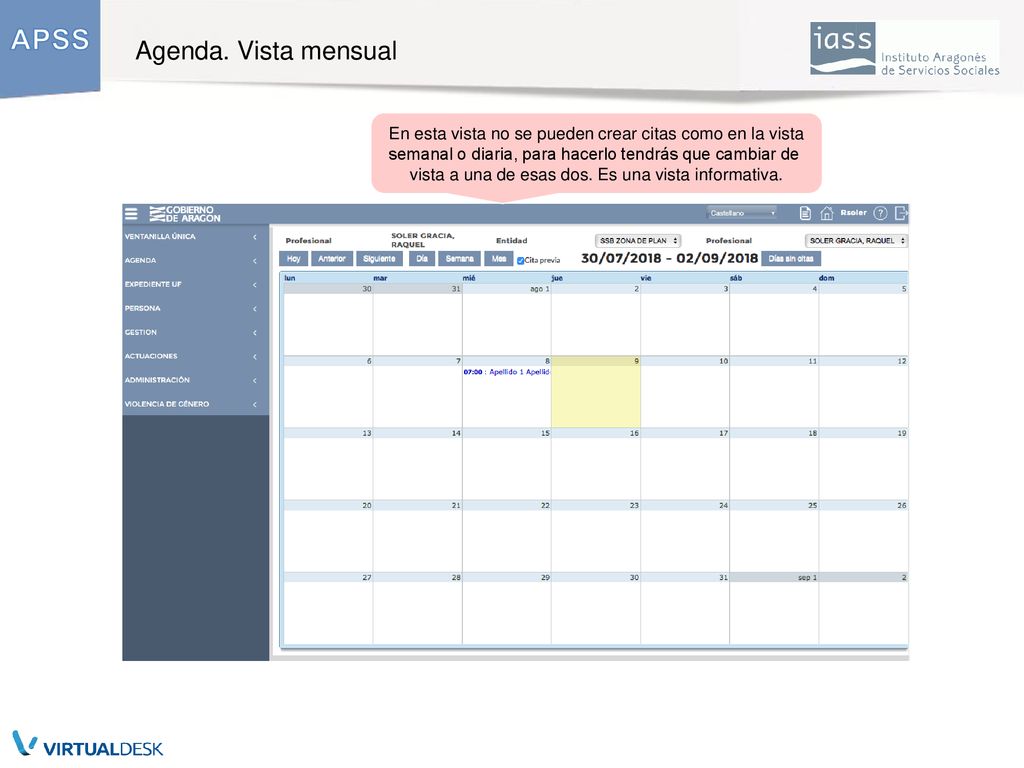 vista a una de esas dos. Es una vista informativa.