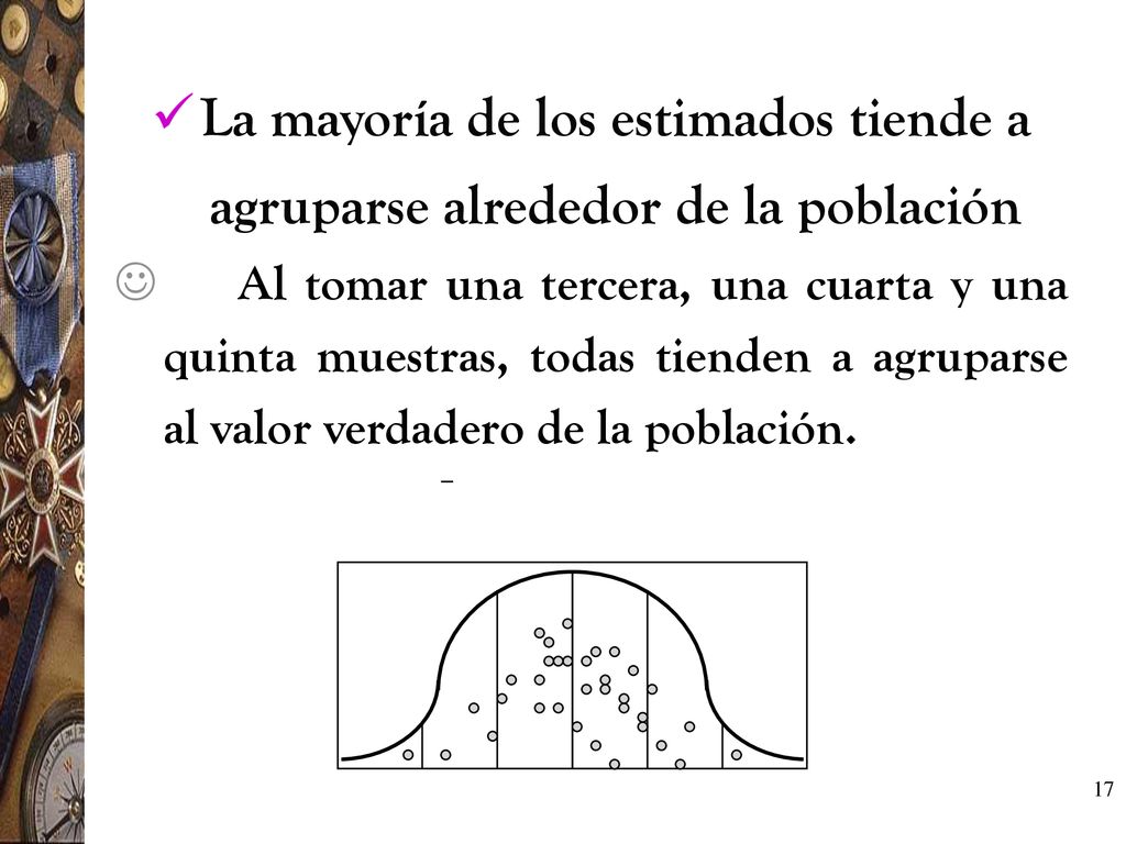 La mayoría de los estimados tiende a agruparse alrededor de la población