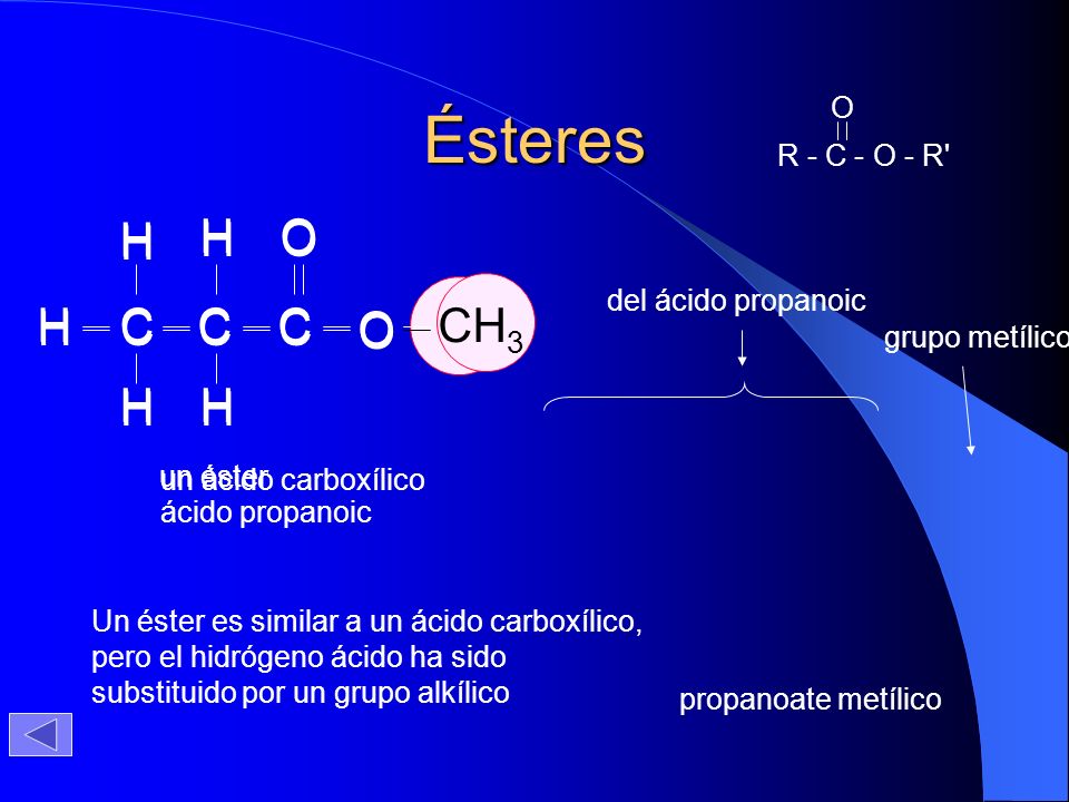 Ésteres H O C CH3 H H O H C C C O H H H O R - C - O - R