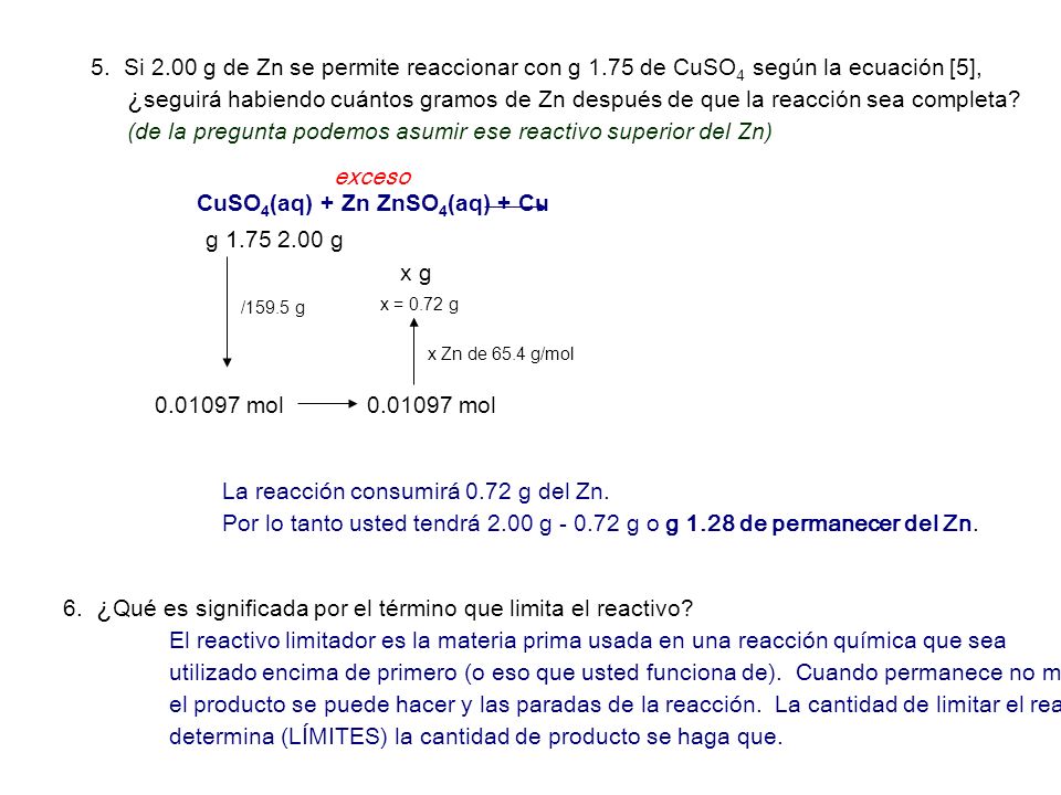 (de la pregunta podemos asumir ese reactivo superior del Zn)