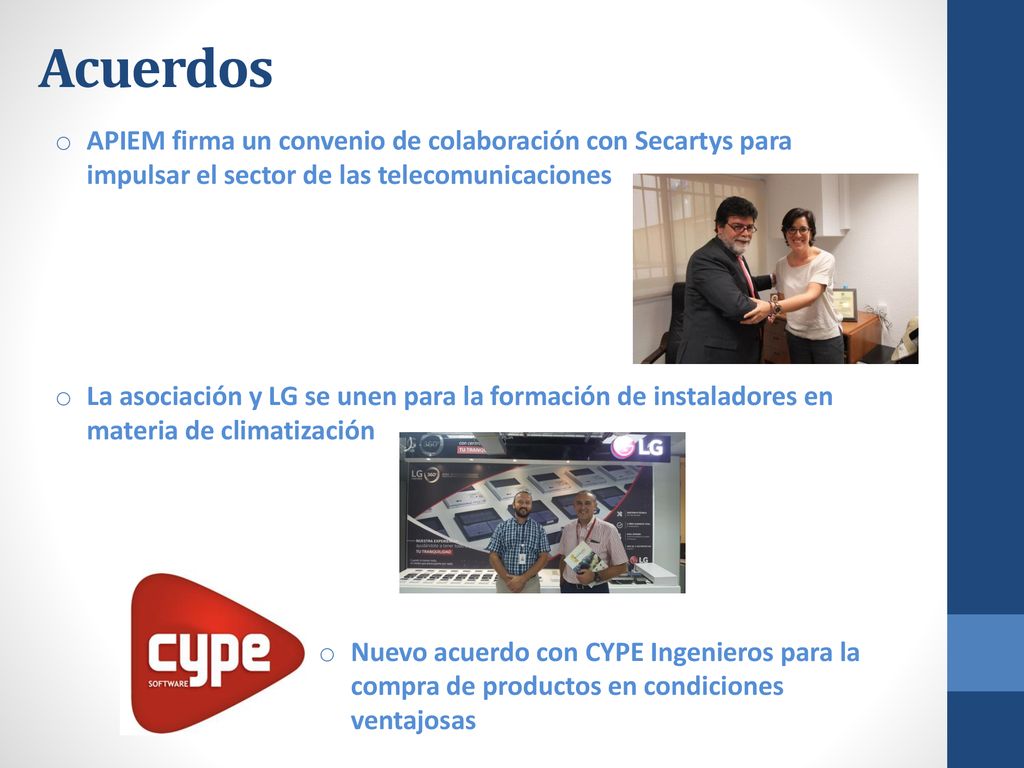 Acuerdos APIEM firma un convenio de colaboración con Secartys para impulsar el sector de las telecomunicaciones.