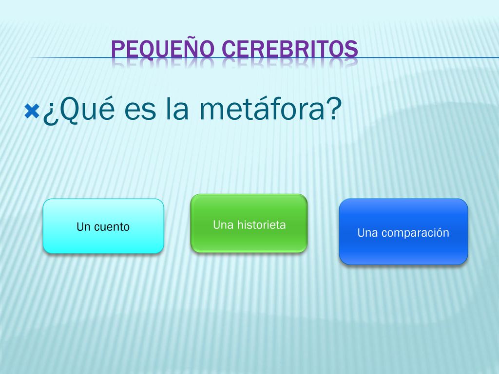 ¿Qué es la metáfora PEQUEÑO CEREBRITOs Una historieta Un cuento