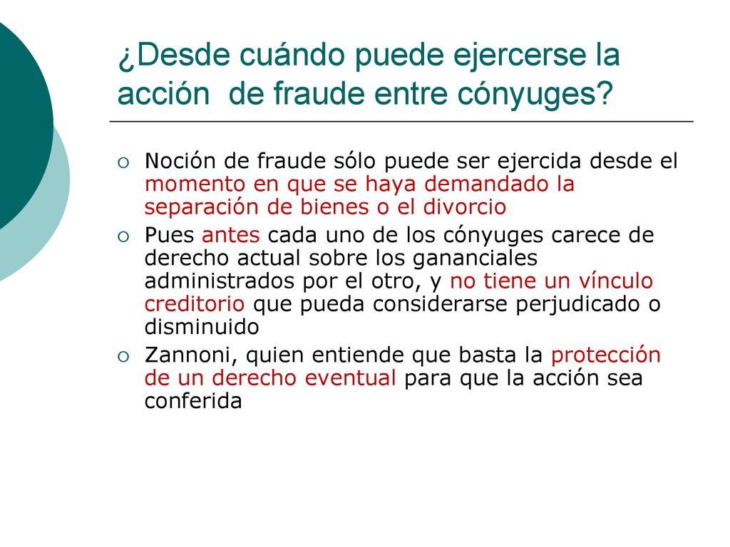 ¿Desde cuándo puede ejercerse la acción de fraude entre cónyuges