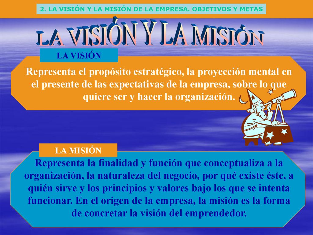 2. LA VISIÓN Y LA MISIÓN DE LA EMPRESA. OBJETIVOS Y METAS