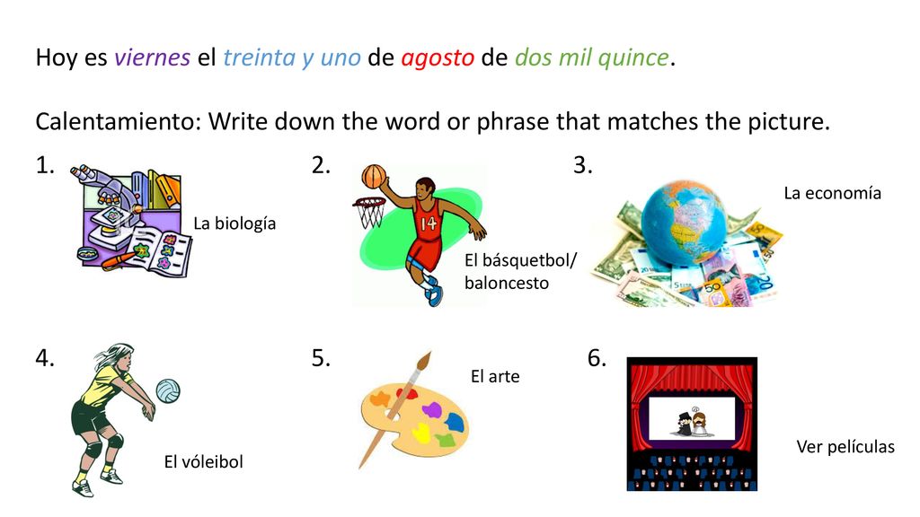 Hoy es viernes el treinta y uno de agosto de dos mil quince.
