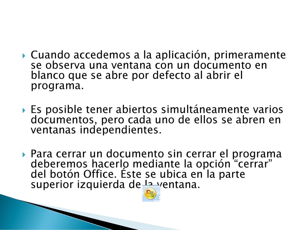 Cuando accedemos a la aplicación, primeramente se observa una ventana con un documento en blanco que se abre por defecto al abrir el programa.