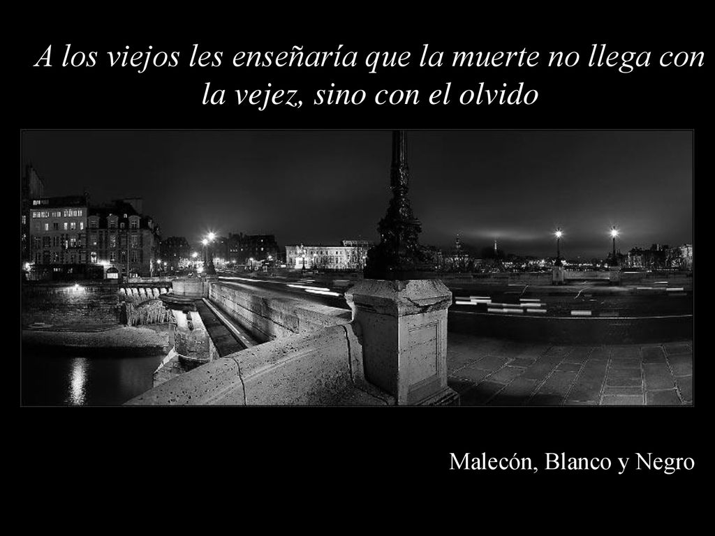 A los viejos les enseñaría que la muerte no llega con la vejez, sino con el olvido