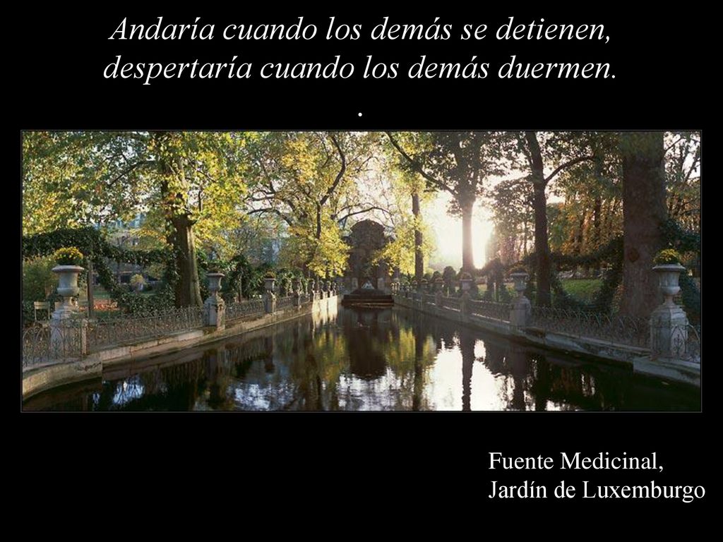Andaría cuando los demás se detienen, despertaría cuando los demás duermen. .