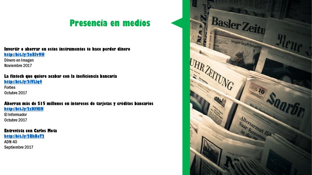 Presencia en medios Invertir o ahorrar en estos instrumentos te hace perder dinero.