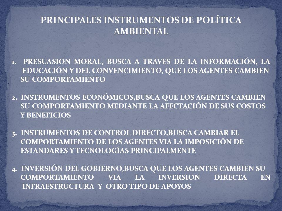 PRINCIPALES INSTRUMENTOS DE POLÍTICA