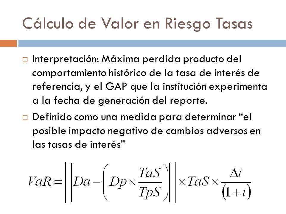 Cálculo de Valor en Riesgo Tasas