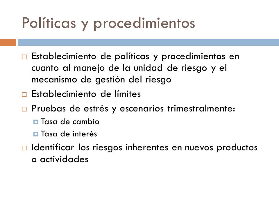 Políticas y procedimientos