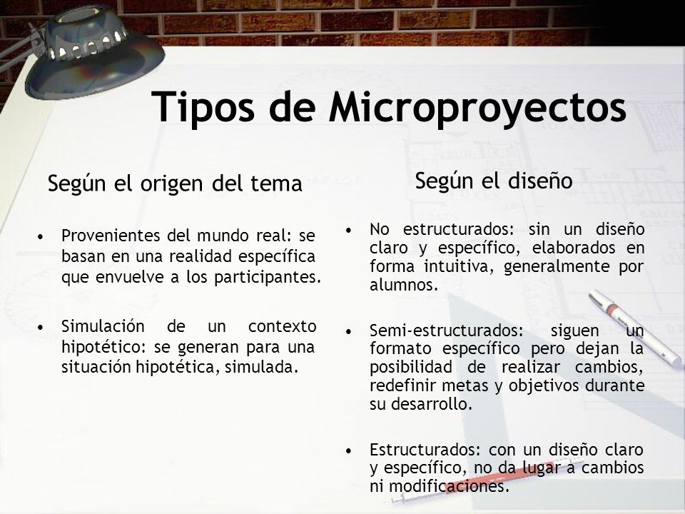 Tipos de Microproyectos