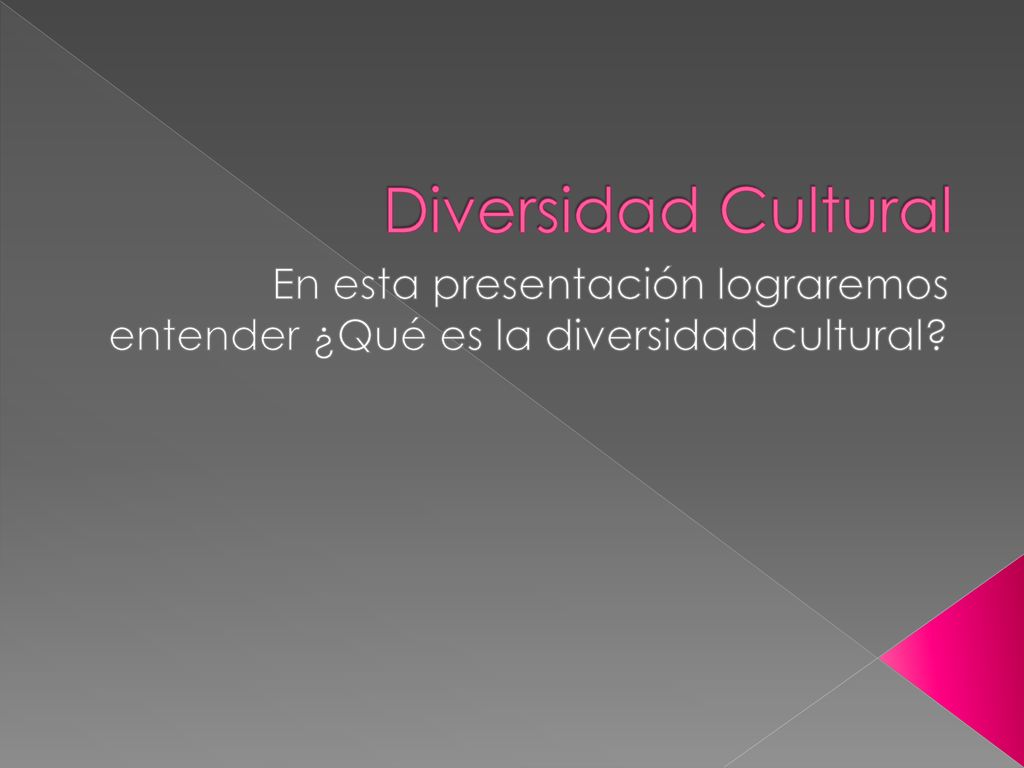 Diversidad Cultural En esta presentación lograremos entender ¿Qué es la diversidad cultural