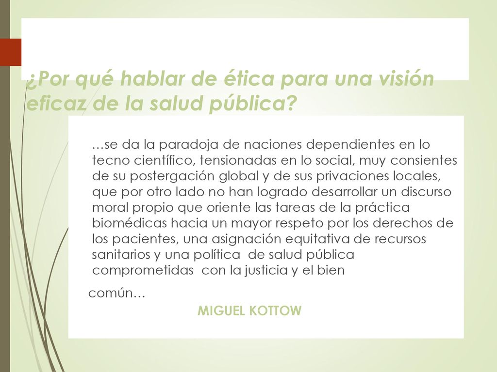 ¿Por qué hablar de ética para una visión eficaz de la salud pública