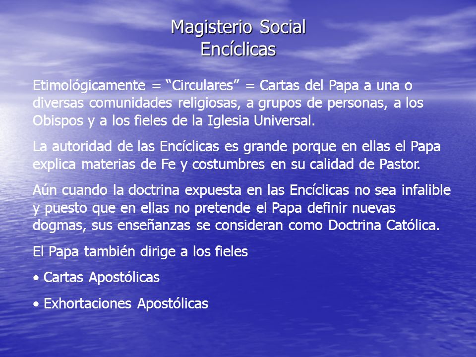Magisterio Social Encíclicas