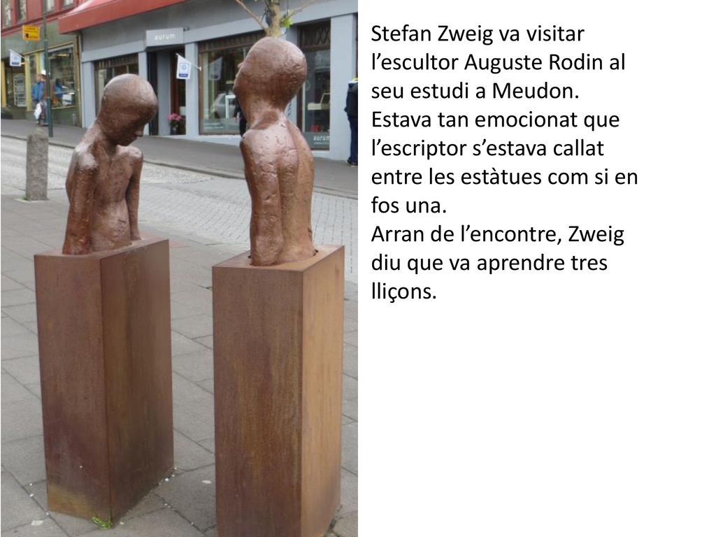 Stefan Zweig va visitar l’escultor Auguste Rodin al seu estudi a Meudon.